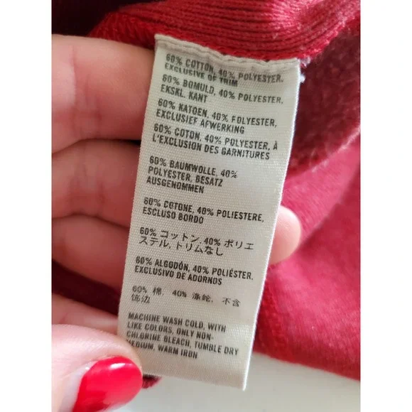 VTG Y2K Abercrombie‎ Fitch Red Hoodie Sweatshirt Size L Puffy Logo Spellout - Picture 4 of 9